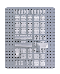 Hook sets for perforated panels