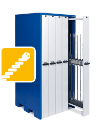 Cabinets for deep hole drills